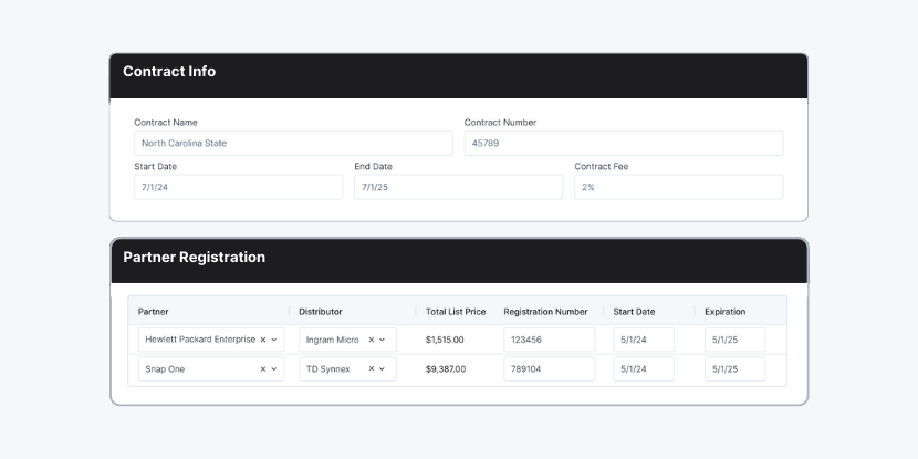 cpq software modules showing how to manage contracts