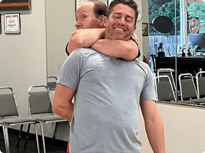 John-and-Nick-Sparring-at-TechGrid-Team-Event