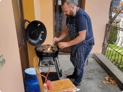 Vlad from TechGrid Grilling Steaks