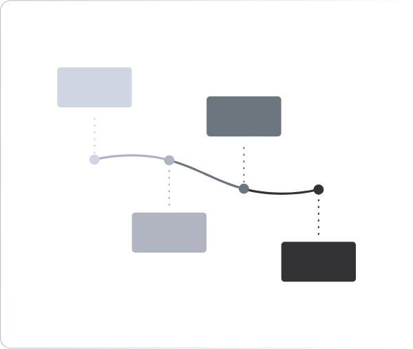 light to dark gray workflow path with boxes