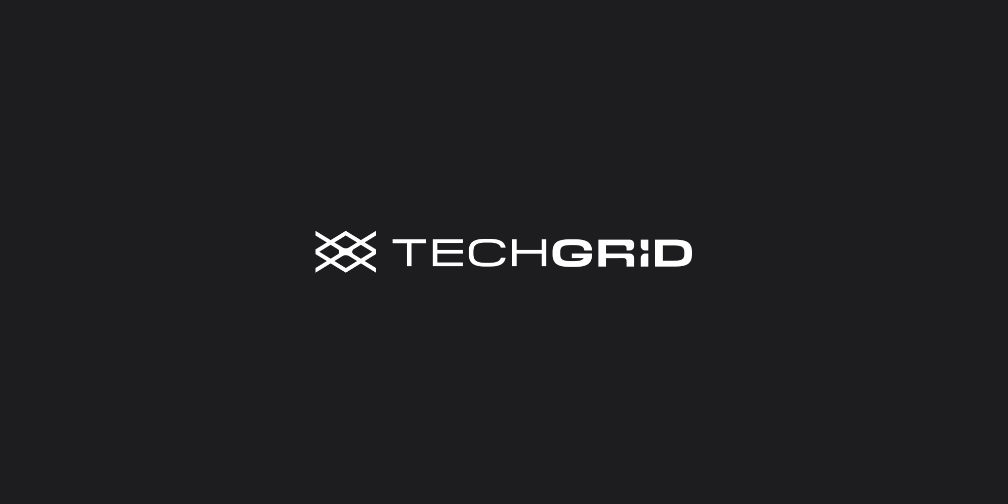 TechGrid White Logo with a black background