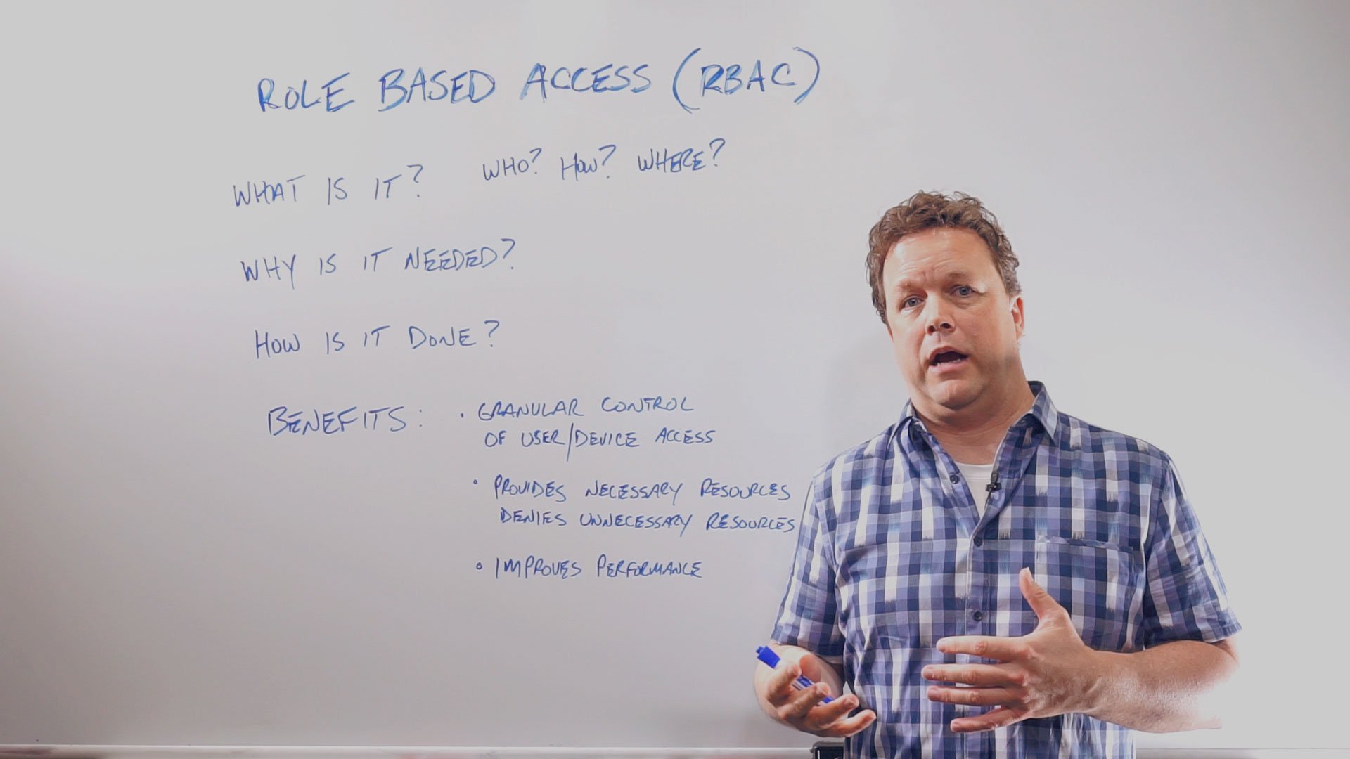 Michael McNamee explaining rbac at a whiteboard